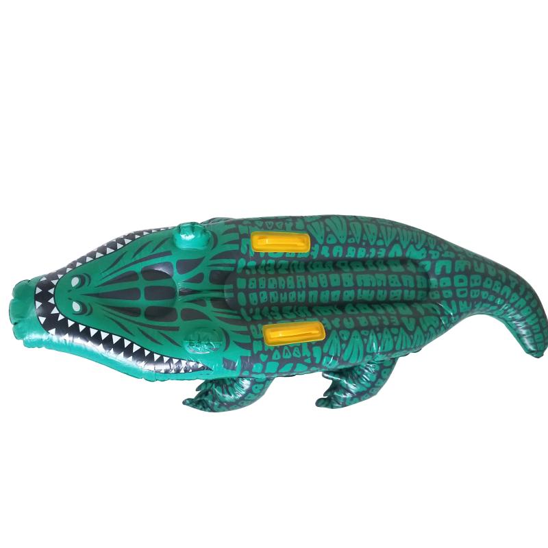 

Life Vest & Buoy Inflatable Crocodile Float Raft Lounger Alligator Ride-On Swim Mat Beach Air Row Cushion Pool Bed