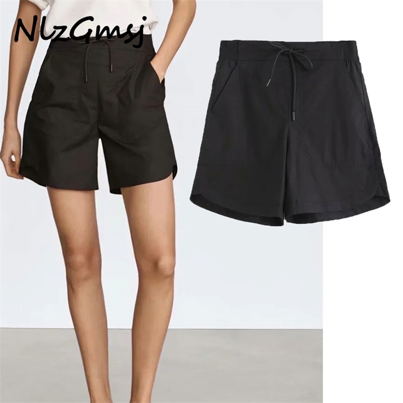 

Short High Waisted Elasticity Loose Chic Wide-Leg Casual Simple All-match Style 06 210628, Photo color
