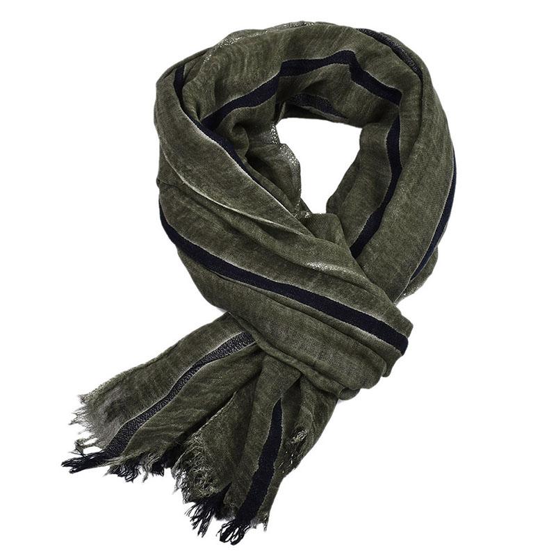 

Scarves Winter Men Scarf Gold Plaid Silk Striped Cotton Viscose Quality Retro Literary Gentleman Shawl Decoration