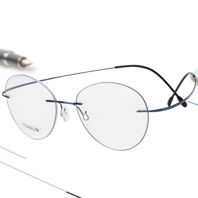 

Sunglasses Retro Large Oval Lens Business Elite Rimless Frameless Ultra-light Portable Reading Glasses + Box +0.75 +1 +1.5 +1.75 2 To 4