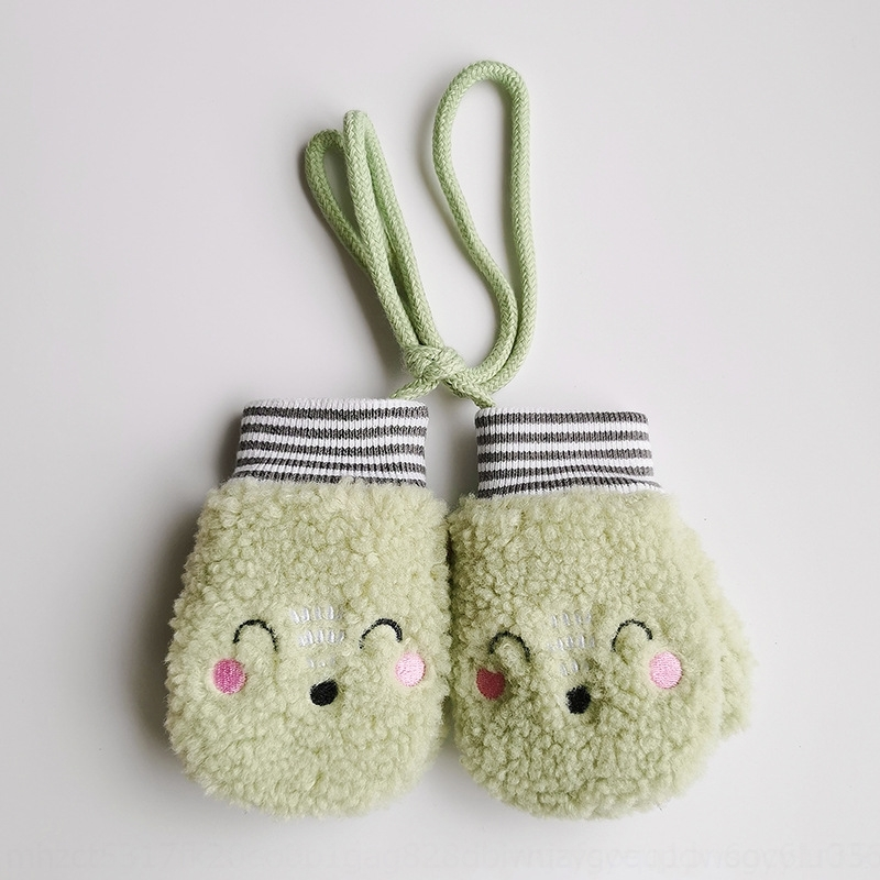 

Jaiv granular mittens cashmere warm and gloveschildren's winter cutebaby plush warm plush hanging neck gloves