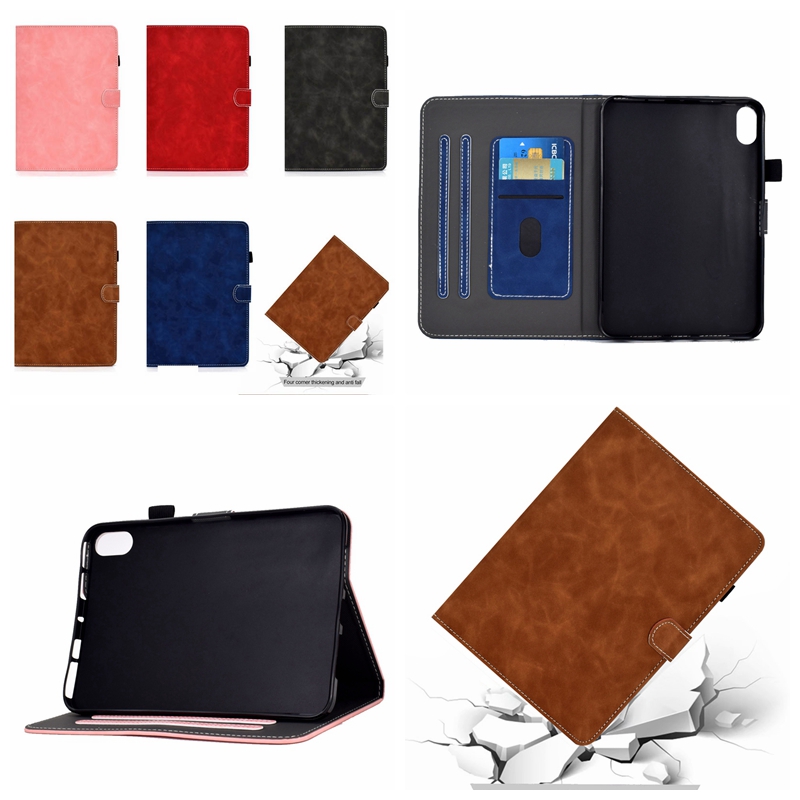 

Business Vintage Leather Wallet Cases For Ipad 11 2021 10.2 10.5 Mini 6 1 2 3 4 5 Air Air2 7 8 9 9.7 Pro Ancient Old Shockproof Retro Credit ID Card Slot Girls Holder Flip Cover
