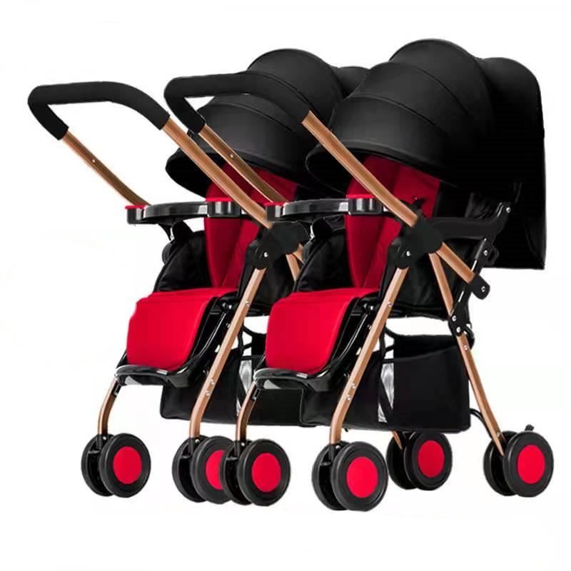 

Strollers# Baby Twin Stroller Ultra-lightweight Folding Double Twins Detachable, Sitting And Lying Born