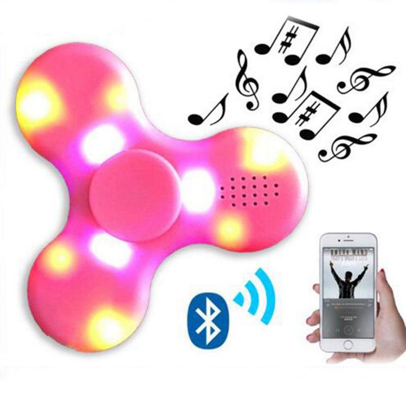 

Fidget decompression toys Led Bluetooth Music FidgetS toy Crystal Spinner Finger HandSpinner Hand Tri EDC in retail box