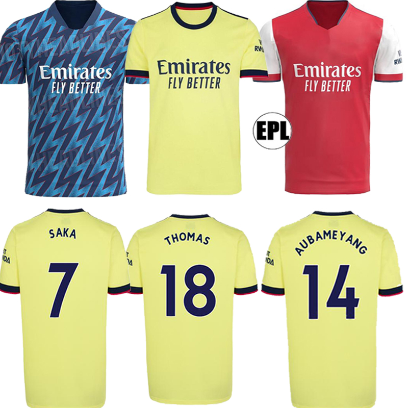 

21 22 Arsen soccer jersey gunners ODEGAARD THOMAS PEPE SAKA TIERNEY HENRY WILLIAN SMITH ROWE 2021 2022 football shirt uniform, Black;yellow