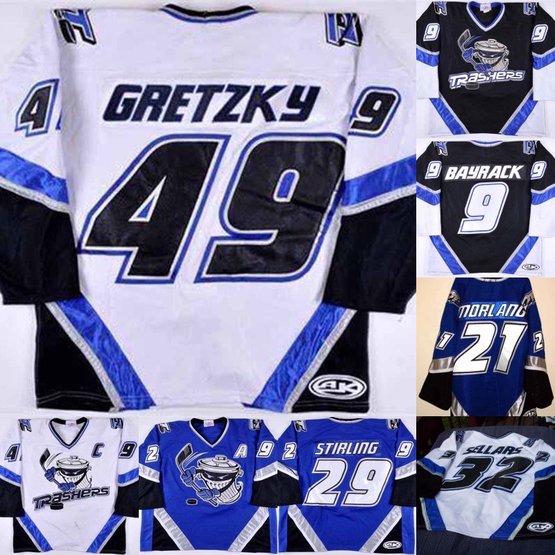 

Brent Gretzky Danbury Trashers 2004-05 Jersey Brad Wingfield Mike Bayrack Mike Rupp GALANTE Jon Mirasty Regan Kelly Mike Bayrack McCartin Rumun Ndur Luke Sellars, Youth white s-xl