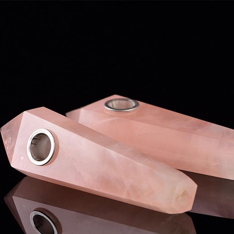 

Handmade Smoking Pipes Portable Pretty Color Crystal Stone Filter Handpipe Tube Innovative Design Dry Herb Tobacco Holder RH3017