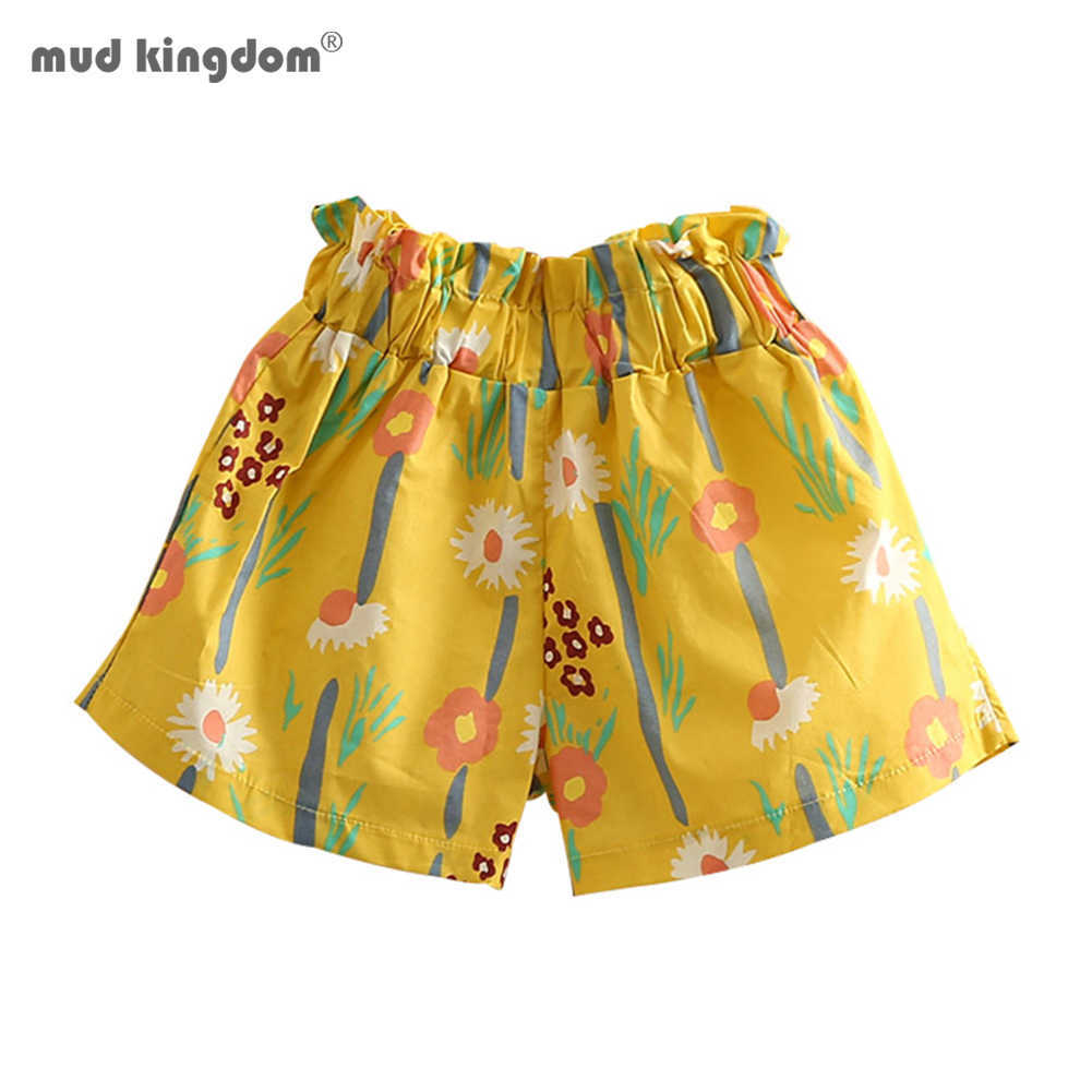 

Mudkingdom Printed Shorts Fashion Girls Casual Wear Children Summer Holiday High Waist Cute Floral 210615, White