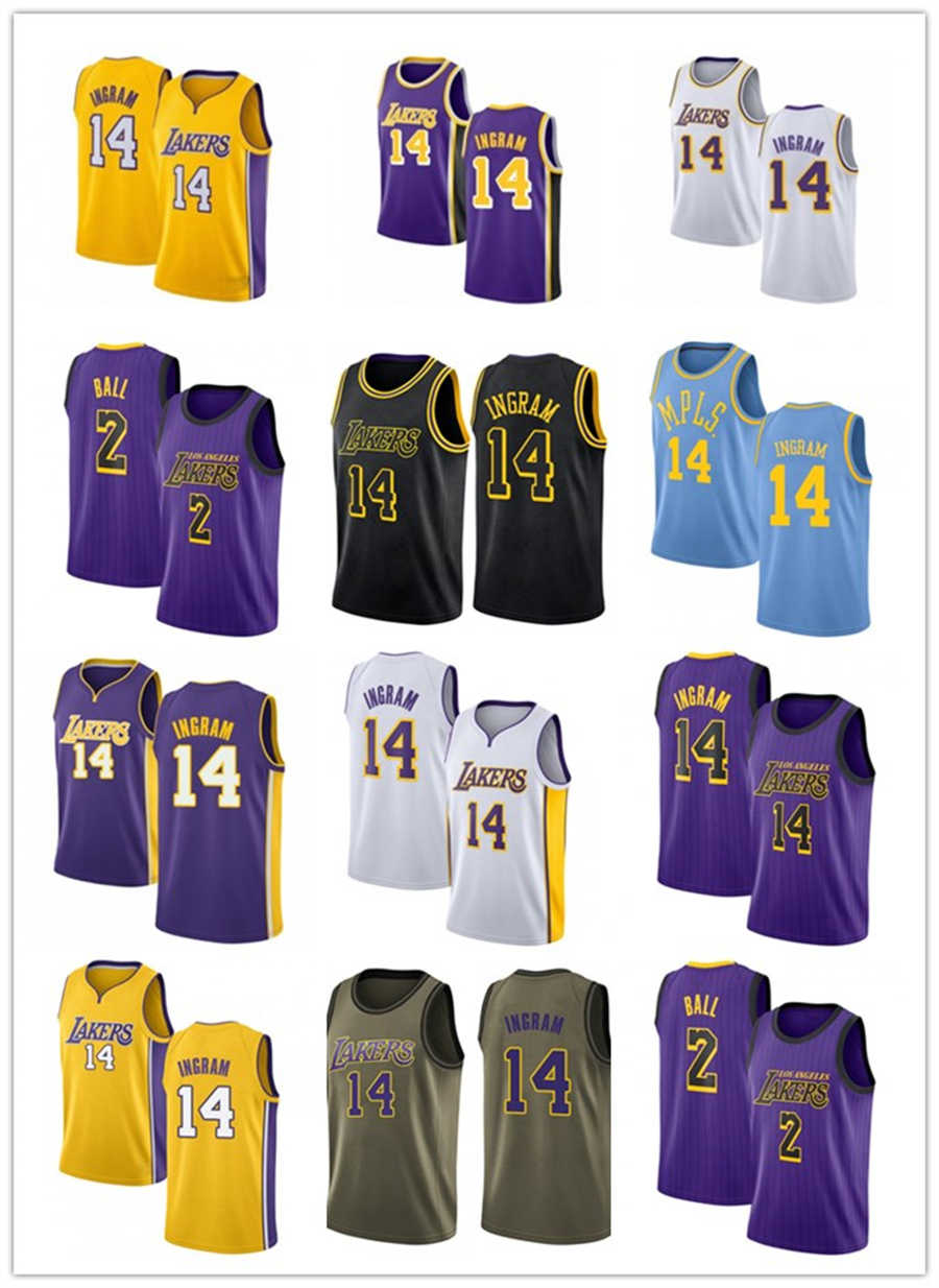 

2021 Brandon custom men women youth 14 Ingram LosAngeleLaker basketball jerseys red Blue jersey leave number name, Black;red