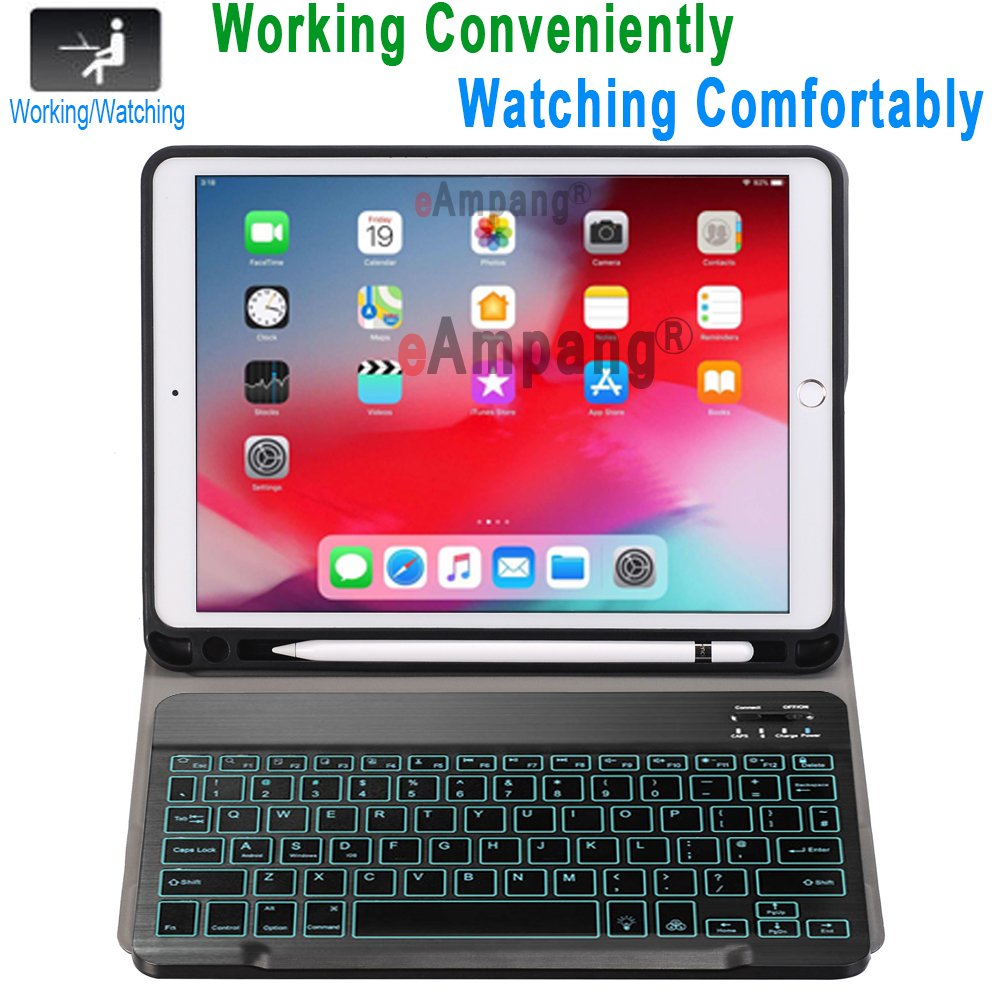 

7 Colors Backlit Keyboard Case For Apple iPad 10.2 2019 7 7th 8th Gen Generation A2200 A2198 A2232 Case Computer Screen