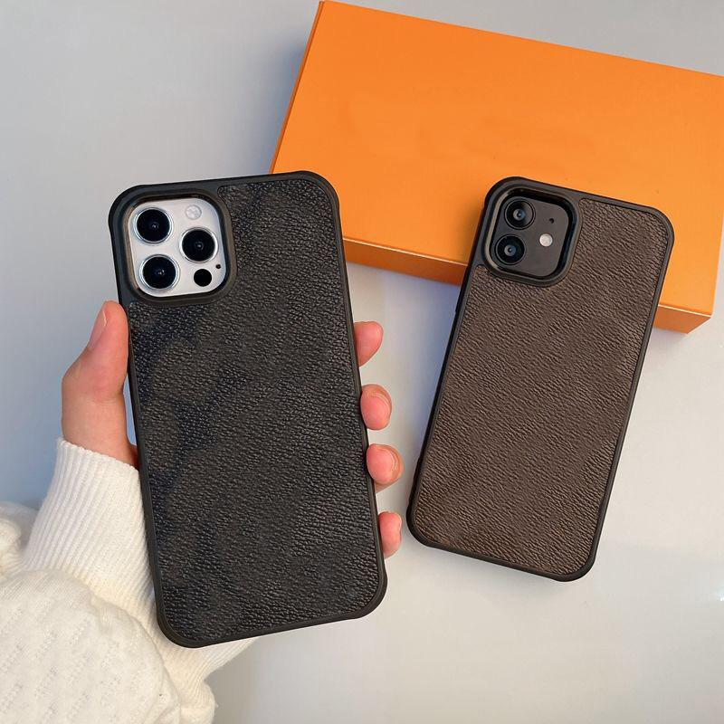

Luxurys Designers Leather Phone Cases For Iphone 13 Case Pro Max 12 mini 11 XS XR X 8 7 Plus Fashion Print Design Classic Back Cover Luxury Mobile Shell, No case