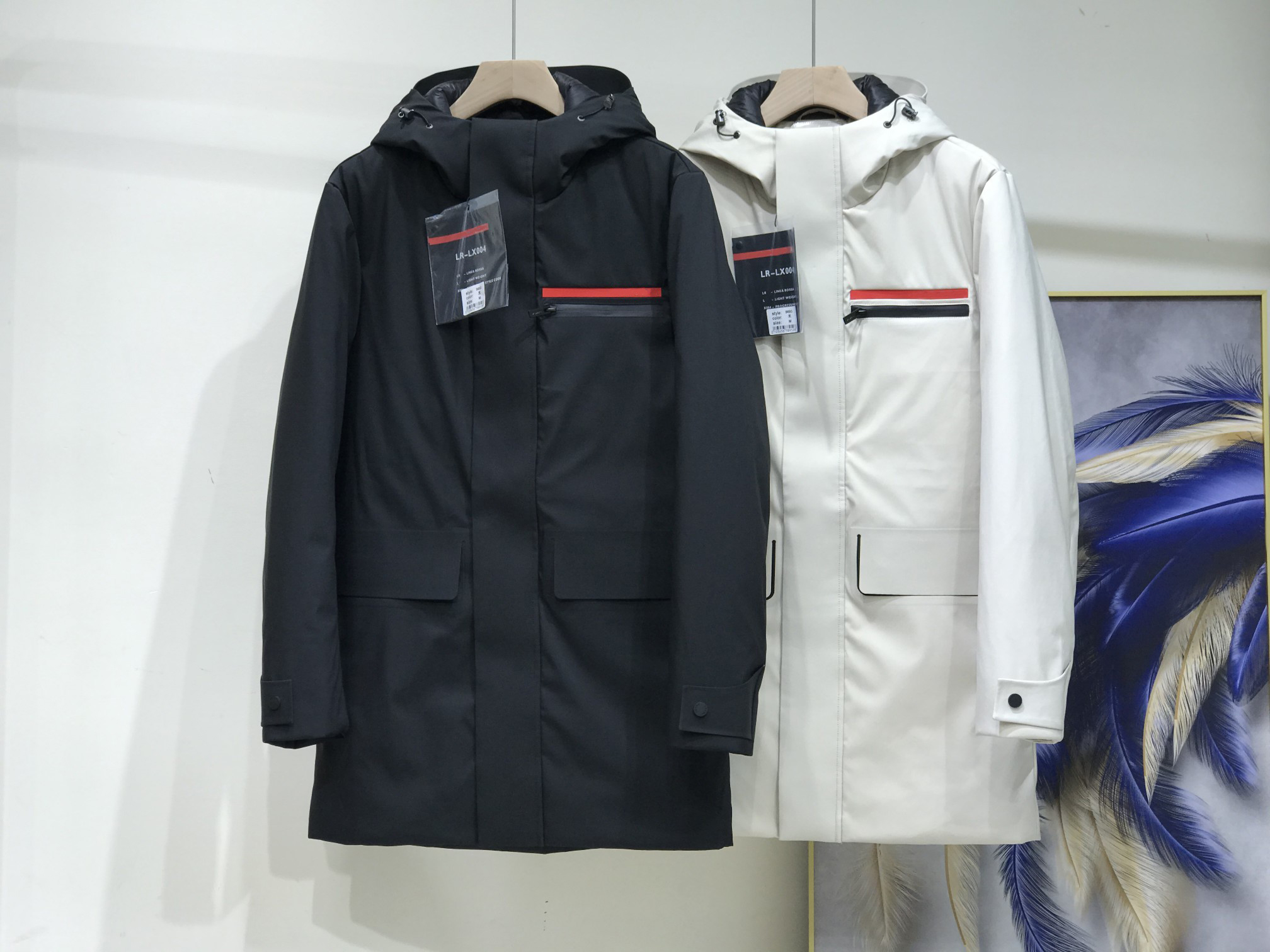 

2021 winter jackets men down jacket casual brand hoodies Windproof warm Perfect details Removable nylon Full filling 90% white duck Classic red leather chest coat, Black