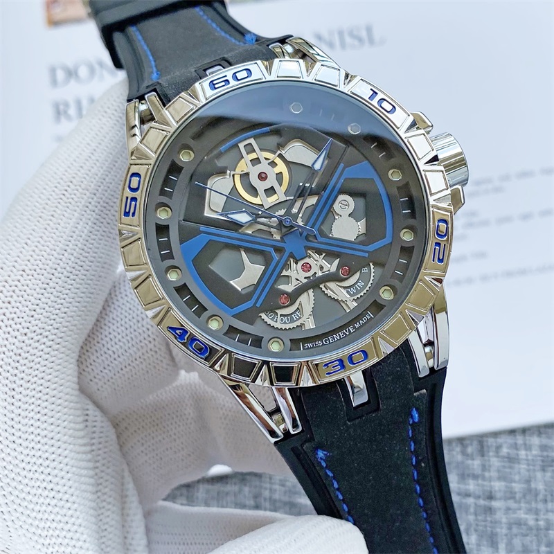 

Roger D 46mm Men's Watch Quartz Battery Silica Gel Strap 8 colors Fashion Watches RD0912