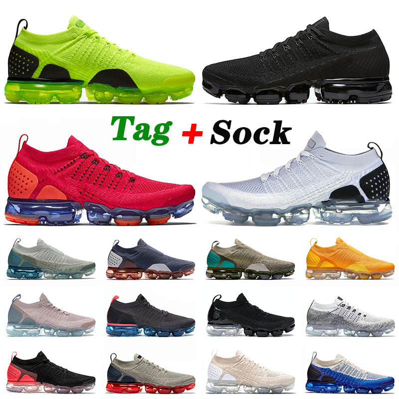 

High Quality 2021 FLY KNIT 2.0 Tn Plus Vopars Running Sports Shoes Triple Black ALL White Air Vapourmax Off Trainers Outdoor Sneakers