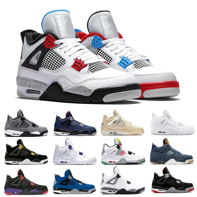 

Fashion What The Union X Guava jumpman 4 mens Boots shoes Metallic Travis Scotts olive sail bred University Blue 4s men trainers sport, Color#29