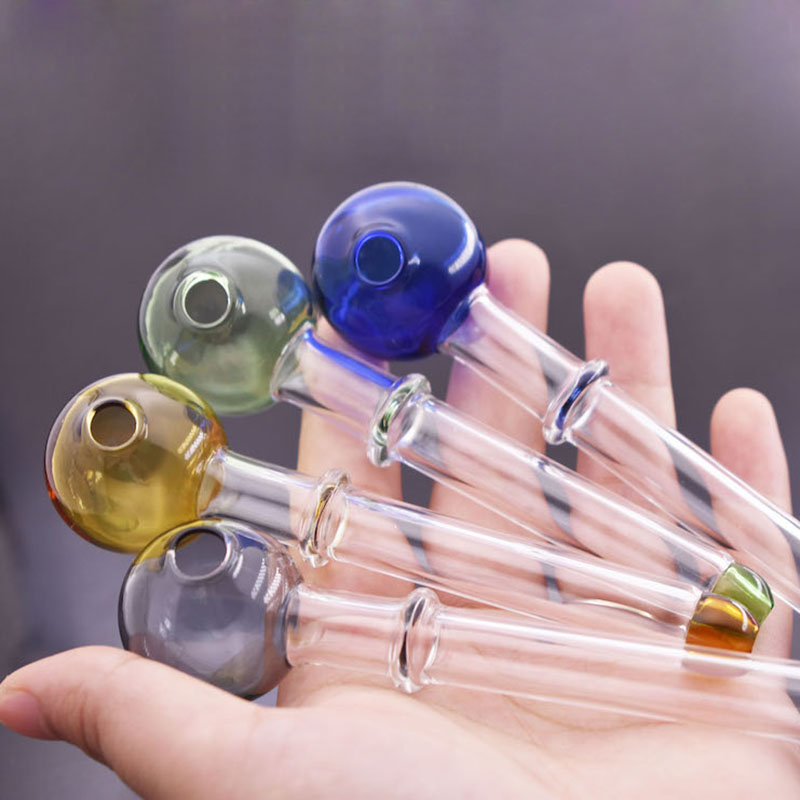 

12cm Pyrex Glass Oil Burner Pipe Tobcco Dry Herb Colorful Glass Oil Water Hand Pipes Smoking Accessories Glass Tube Smoking Pipes Cheapest
