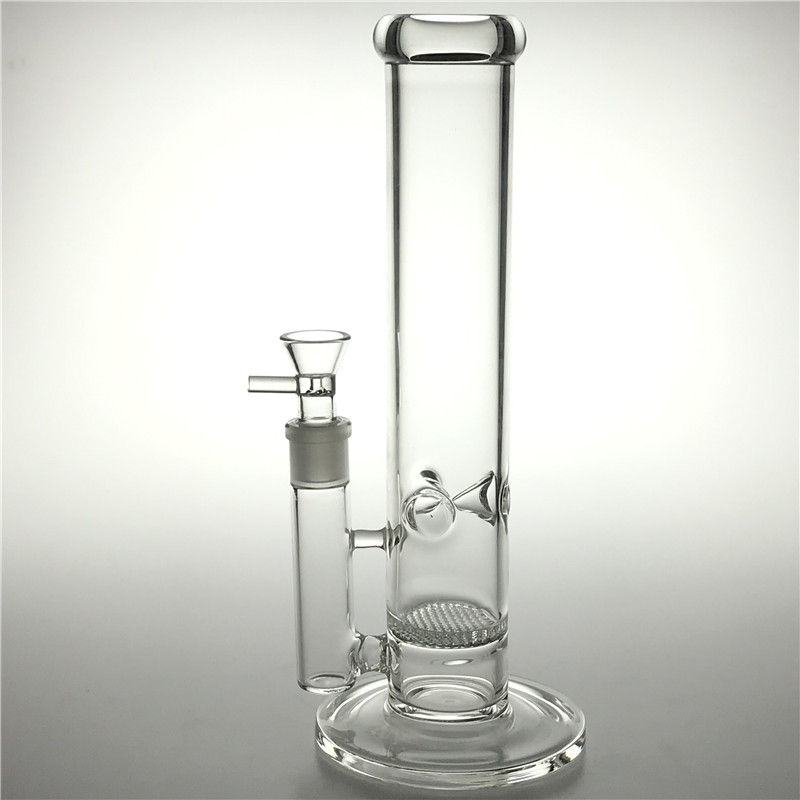 

11.8 Inch Heavy Glass Bong Water Pipes with 18mm Female Hookah Beaker Recycler Honeycomb Oil Rig Bongs Straight Smoking Rigs
