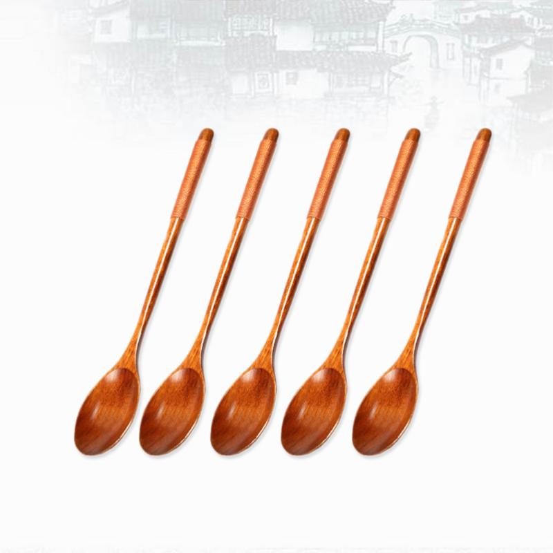 

Spoons 5pcs 23cm Wooden Honey With Binding Wire Tea Coffee Stirring Spoon