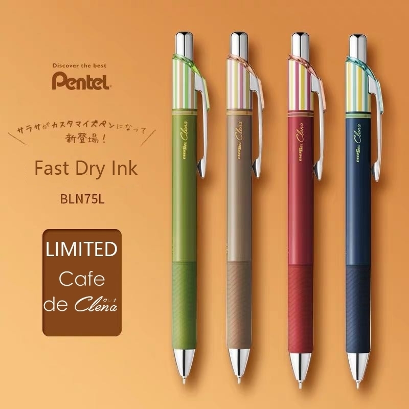 

Vintage Edition! Japanese Pentel EnerGel Cafe De Clena Gel Pen 0.5mm Black Ink Fast Dry Water Proof Pens School Writing Supplies 210330