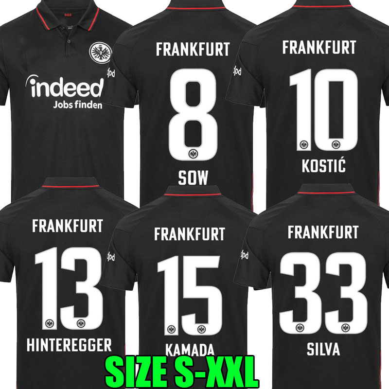 

21 22 Eintracht Frankfurt soccer jersey 2021 2022 Die Adler SOW SILVA KOSTIC JOVIC football uniform kids kit HASEBE KAMADA HINTEREGGER maill, Black;yellow