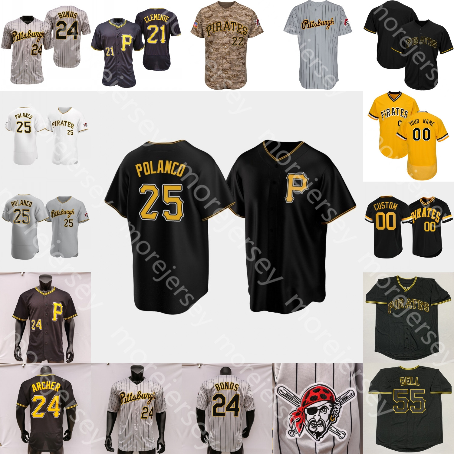 

Pirates Jersey Gregory Polanco Adam Frazier Kevin Newman Bryan Reynolds Anthony Alford Colin Moran Ke'Bryan Hayes Erik Gonzalez Michael Perez Jacob Stallings, 2021 new fan's versions black