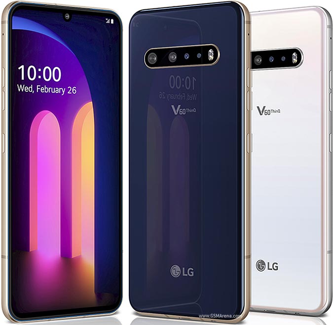 

Unlocked US&Korean Version LG V60 ThinQ 5G V600 Mobile Phone 6.8" 8GB RAM 128&256GB ROM Octa Core 64MP Camera Android Cellphon Smartphone, Black
