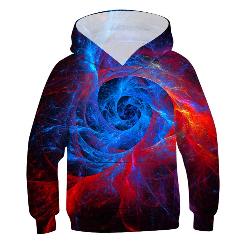

Baby Child's Boys' Couple outfit Hoodies 3D Ditital Rainbow colors Hooded Sweatshirts Hiphop Streetwear Visual, Black