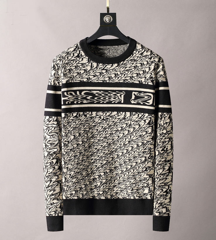 

Mens Fashion Sweaters Classic Horse Pattern Pullovers British Style Casual Sweater with Stripe Printing 2021 Autumn