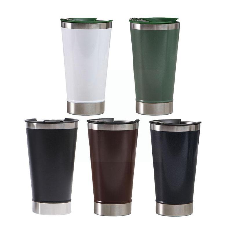 

Water Bottles 304 Steel Portable Double-layer Vacuum Flask Thermal Insulation And Ice Cold Cup 500ml J2a0