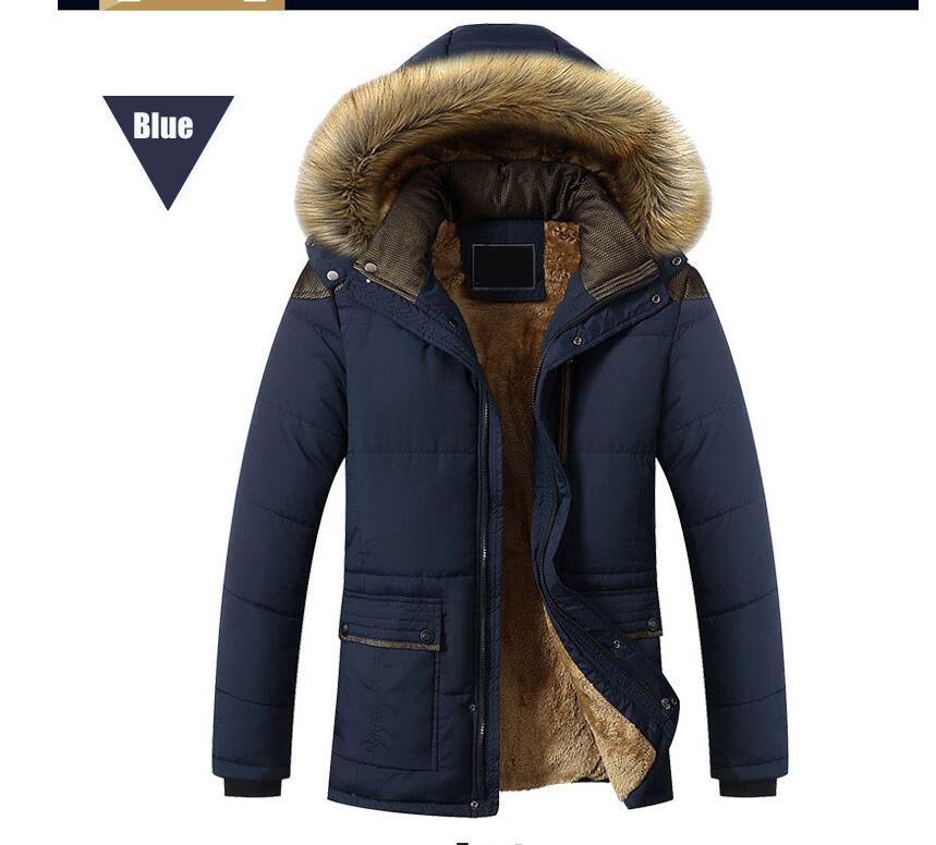 

Winter Faux Fur Detachable Collar Parka Men Thick Cotton Jacket Oversize Male Hooded Coat Long Loose Warm Overcoat Men, Army green