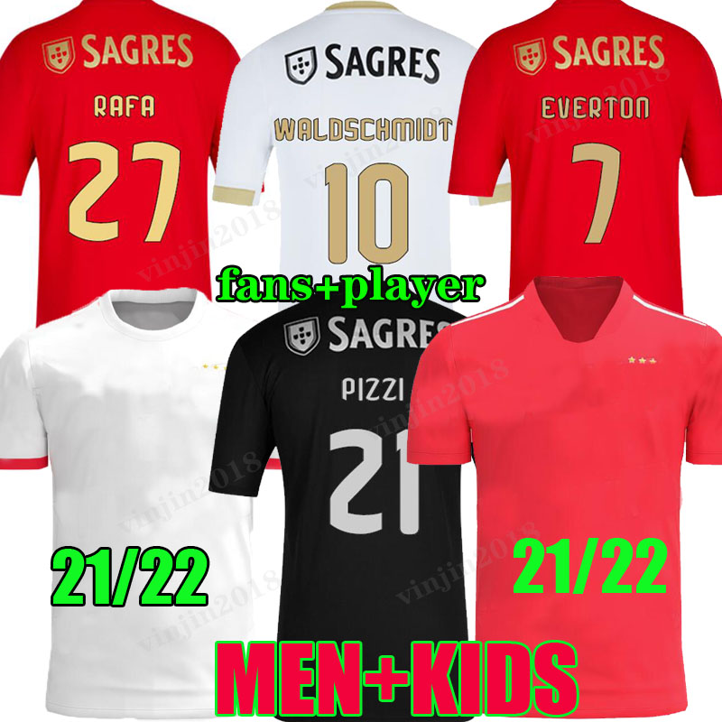 

player version 21 22 benfica soccer jerseys Éverton home away OTAMENDI GRIMALDO 2021 2022 RAFA jota Pizzi Rúben T SEFEROVIC PEDRINHO men kids football shirt uniforms, 90 92 away