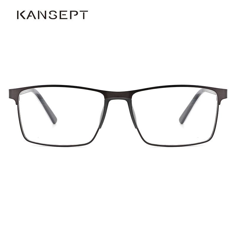 

Fashion Sunglasses Frames KANSEPT DESIGN Men Stainless Steel Glasses Frame Business Style Male Square Classic Eye Myopia Prescription Eyegla