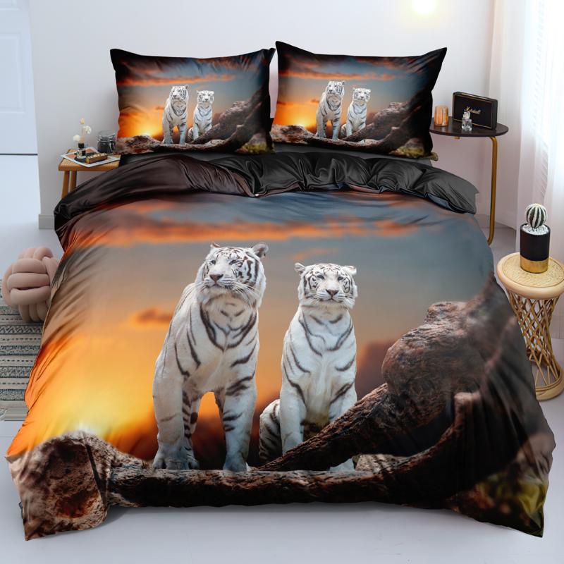 

Bedding Sets 3D Black Quilt Cover Design Animal Comforter Covers Pillow King Queen Super  Size 180*200cm Tiger Beddings, Tiger021-camel