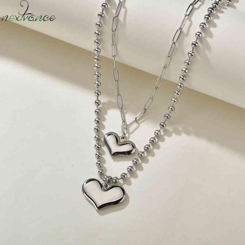 

Nextvance Heart Multi-layer Neckalce Fashion Lover Round Chain Pendant Necklaces for Women Daughter Child Birthday Gift Collares