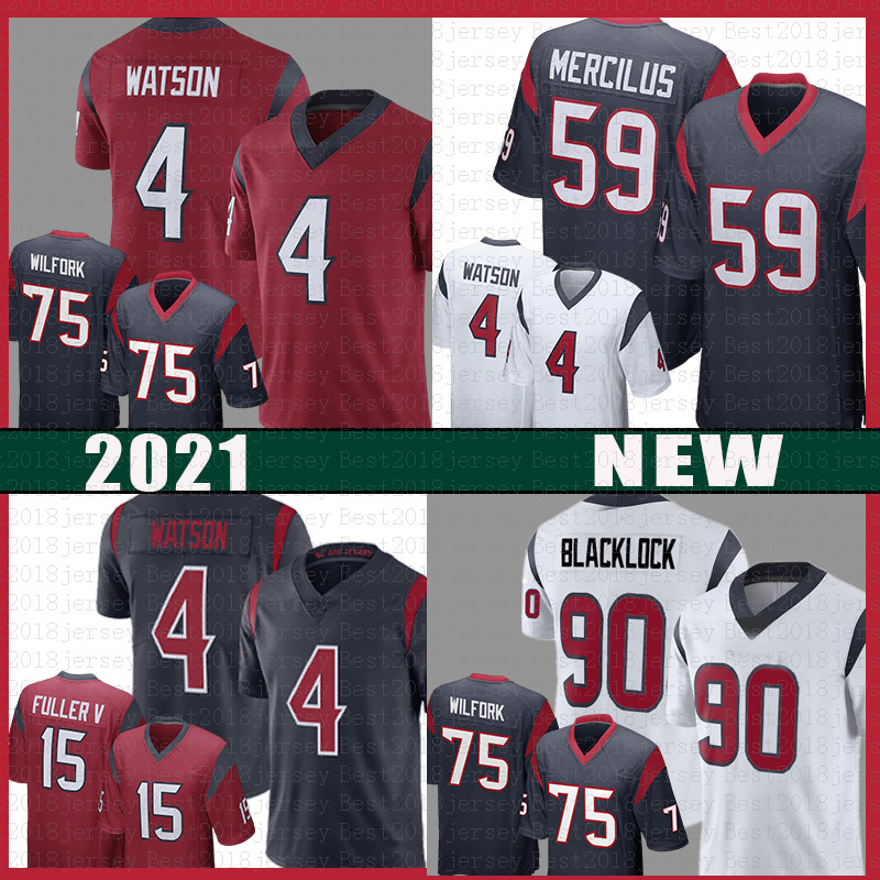 

Texan Deshaun Watson Tyrod Taylor 5 Football Jersey Houstons Justin Reid Mark Ingram II Brandin Cooks Nico Collins Ross Blacklock Whitney Mercilus Jadeveon Clowney, Mens jersey(dezhouren)