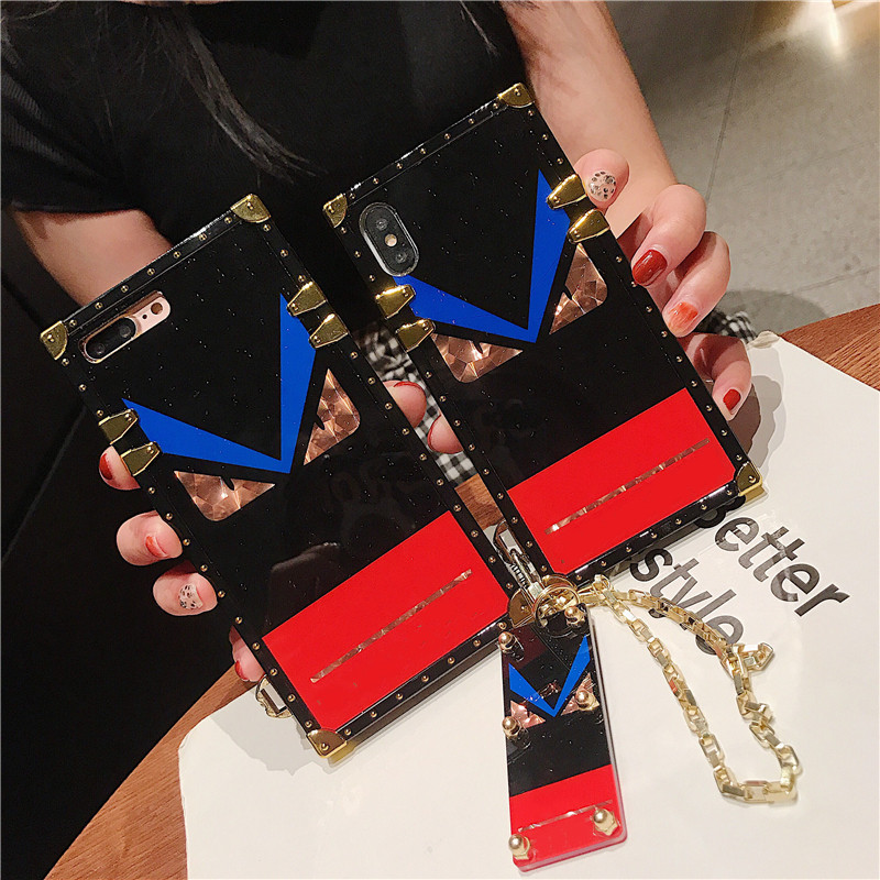 

For Iphone Series Luxury square shockproof Mirror Glitter Phone Cases for iPhone X Xs XR 11 pro Max