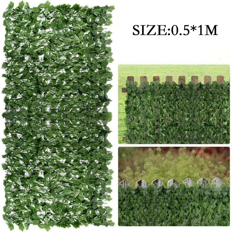 

Decorative Flowers & Wreaths 1m/3m Artificial Leaf Hedge Ivy Garden Fence Balcony Privacy Wall Cover Analog Net Home Decoration, 0.25 0.5m