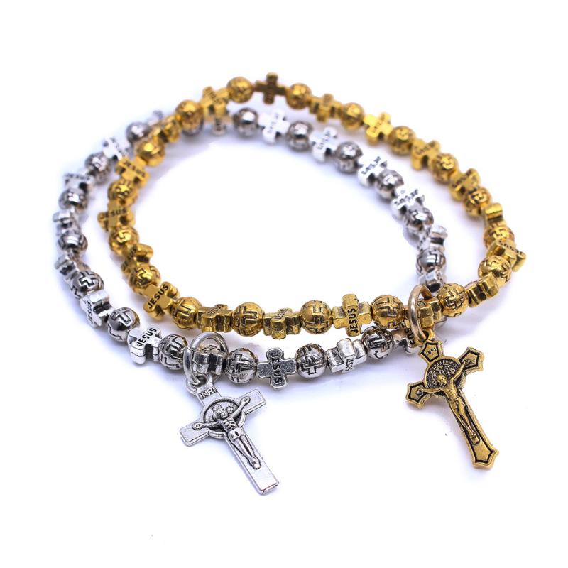 

Charm Bracelets Design Jesus Christian Women Men Horizontal Sideways Cross Adjustable Rope Beads Bracelet Fashion Jewelry
