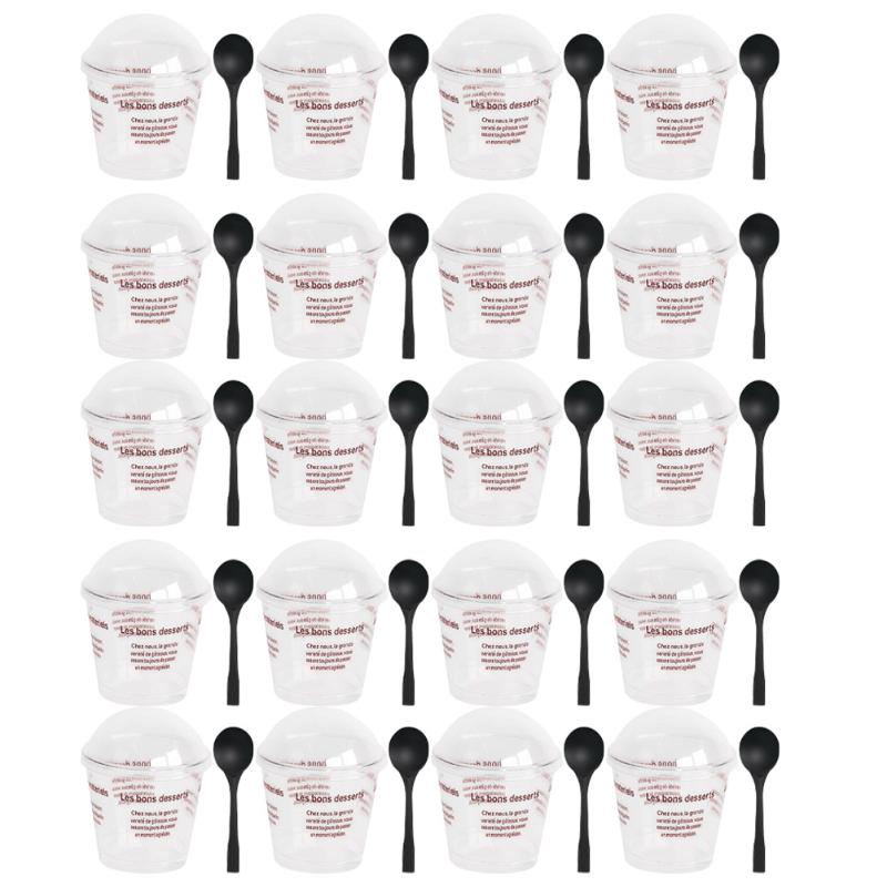 

Disposable Cups & Straws 50 Sets Of Mousse Cup DIY Tiramisu Plastic Dessert Creative Container With Spoon And Lid Random Color