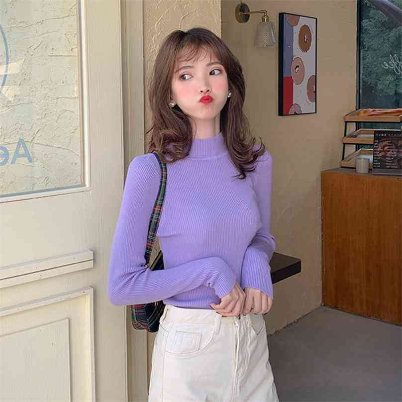 

Qiu dong han edition of the half a turtleneck candy color cultivate one's morality show thin spring and autumn period an 210602, Camel