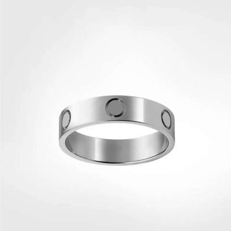 

4mm 5mm titanium steel silver love ring men and women rose gold jewelry for lovers couple rings gift size US5-11
