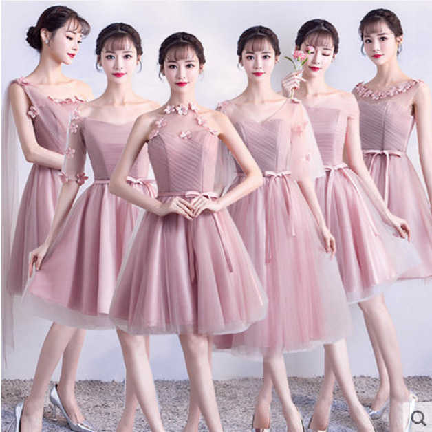 Luxury Party Evening Dress Short 2021 Korean Spring and Summer Bridmaid Sister Medium Long Graduation Female-image-735022877