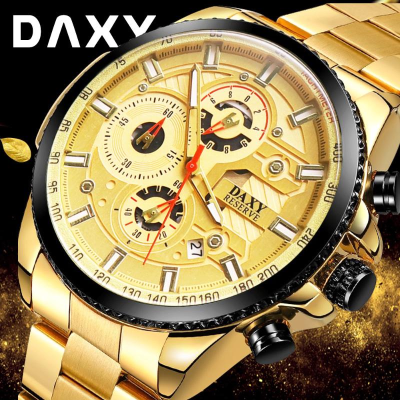 

Wristwatches Mens Watches Luxury Classy Style Design Quartz Watch Men Gold Steel Strap Waterproof Luminous Calendar Chronograph, Slivery;brown
