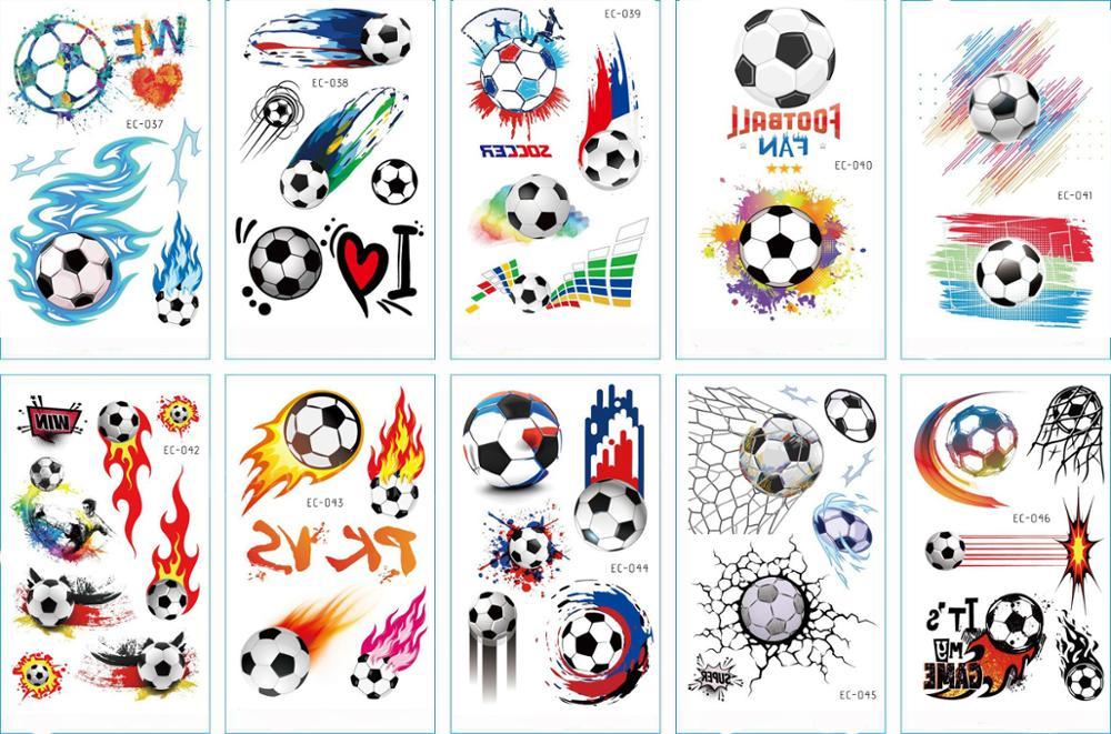 

10pcs Kids Temporary s Football Soccer Fan Fake Sticker Tatoo Waterproof Tatto Hand Arm Foot Tattoo For Child Boy