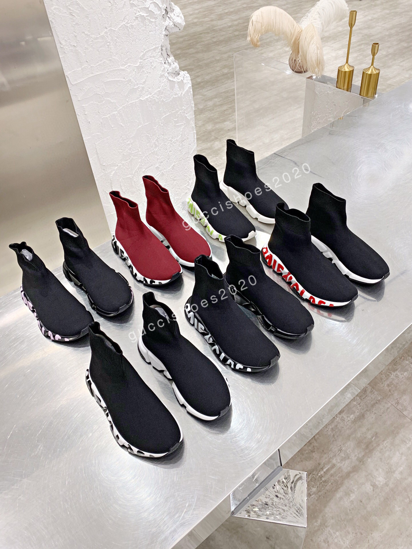 

2022 Trendy Men Women Casual Shoes Sock Shoe Dad Shoes Sports Knitted Stretch Sneakers Nude Black Grey, 03