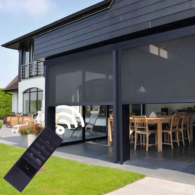 

Blinds Customized Indoor And Outdoor Wind-Proof Waterproof Electric Roller With Cover Big Size Shades Curtain For Balcony