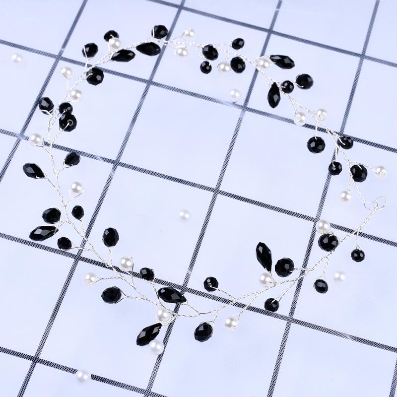 

Hair Clips & Barrettes 1PCS Bridal Hairbands Wedding Jewelry Accessories Pearl Women Handmade Headbands Long Crystal Tiara Ornament, Golden;silver