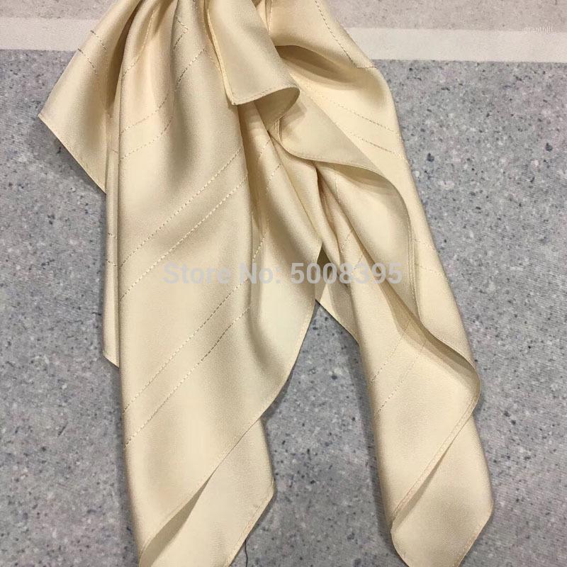 

[ElfStyle] - Luxurious Silk Pantelleria Square Shape Scarf Stitching Fashion Elegant Neck Scarfs 2021 WOMAN Scarves, Blue;gray