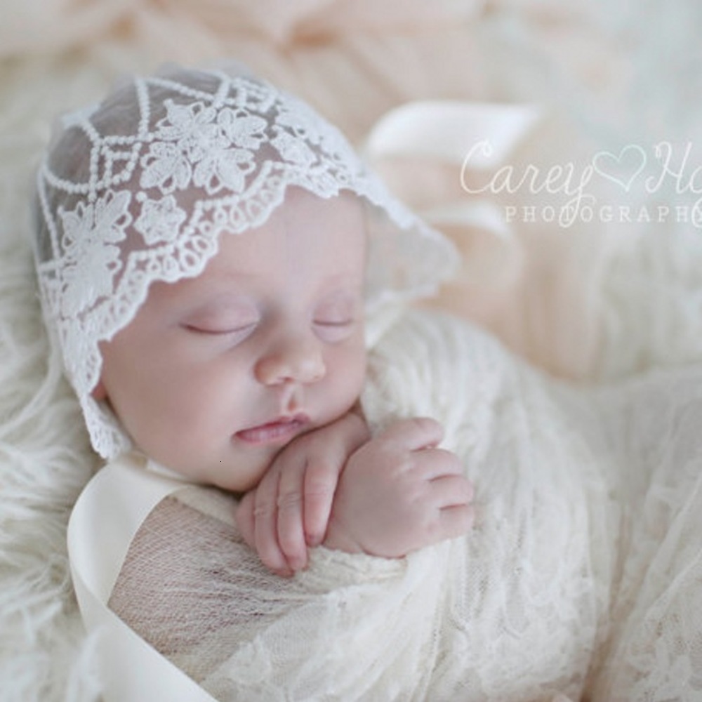 

Baby Hat Cotton Lace breathable bandage children's hat cute set first baby, Yellow