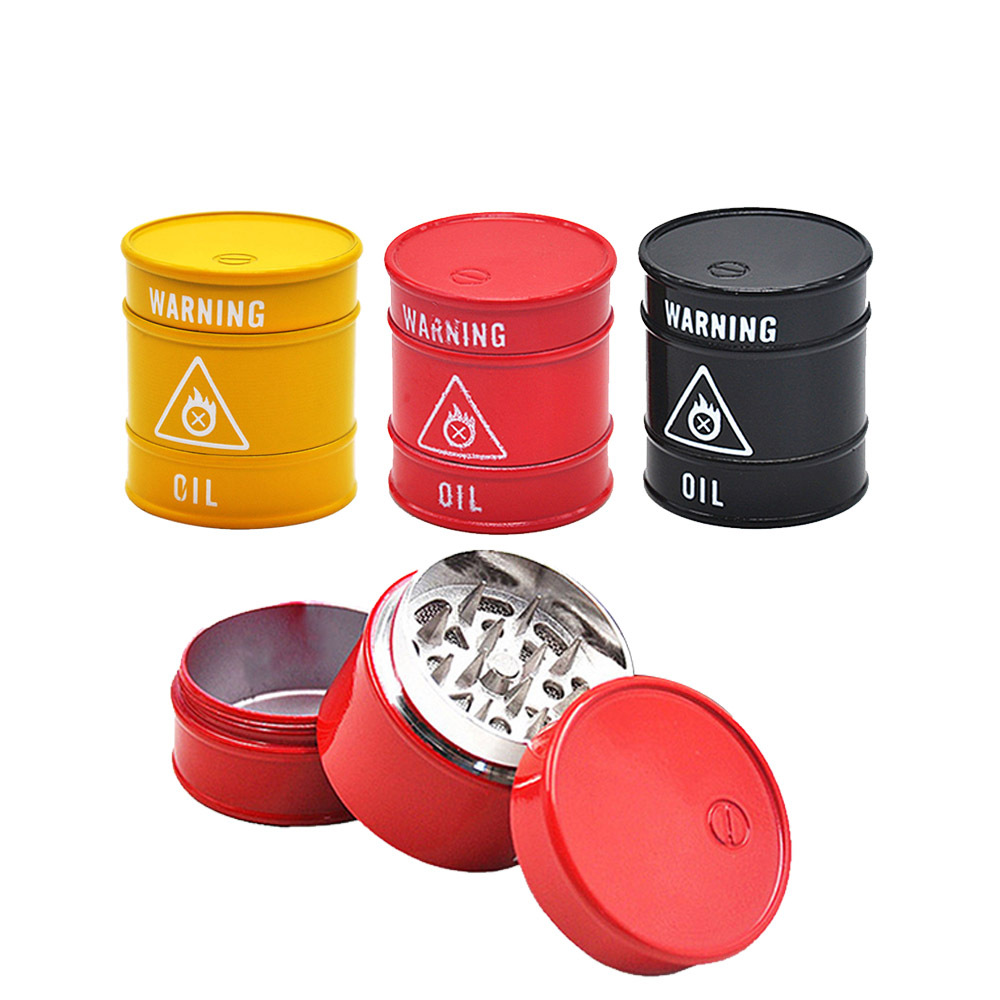 

Creative design Barrel shape Herb Grinders Spice Crusher Smoking Accessories Slicer Tobacco Shredder 3 Layers Dia 46mm Zinc alloy Cigarette Grinder